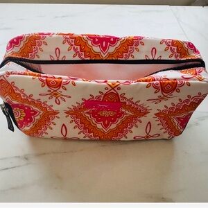 SCOUT Pink & Orange Medallion Print Cosmetic Makeup Bag Zip Case